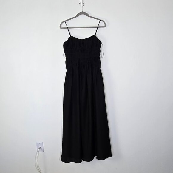 AQUA crinkle smocked maxi dress Sz S NEW - Picture 8 of 9